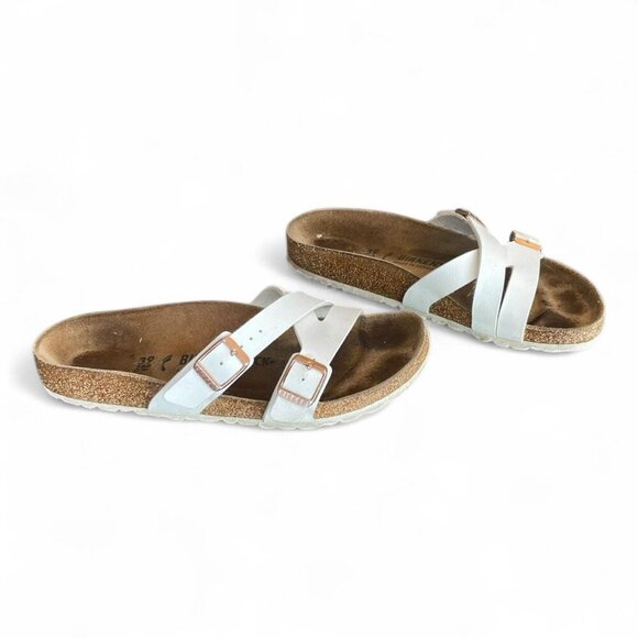 White Leather Birkenstock Sandals - Picture 2 of 4